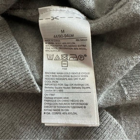 Banana Republic Gray Wool Blend Polka Dot Sweater Size M-C33 - Picture 4 of 4